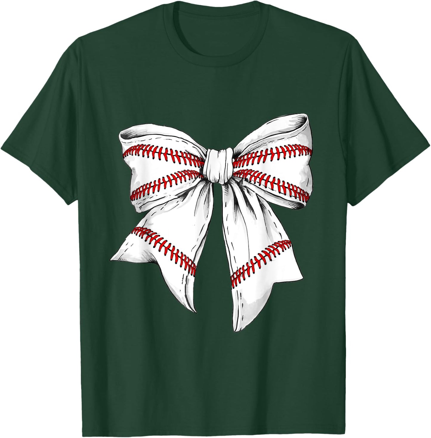 Baseball Mom Coquette Bow For Gameday T-Shirt - T-Shirt | Forest