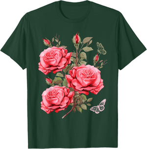 Gärtner Flower Rosenstrauß mit rosa Rosen und Rosenblüten T-Shirt - T-Shirt | Forest