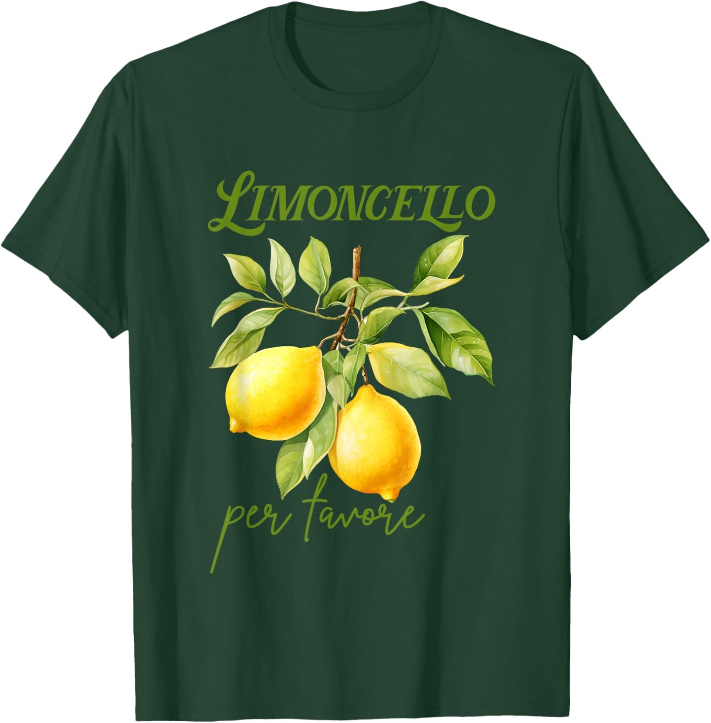 Limoncello Per Favore | Limoncello Lemon Liqueur , black T-Shirt - T-Shirt | Forest