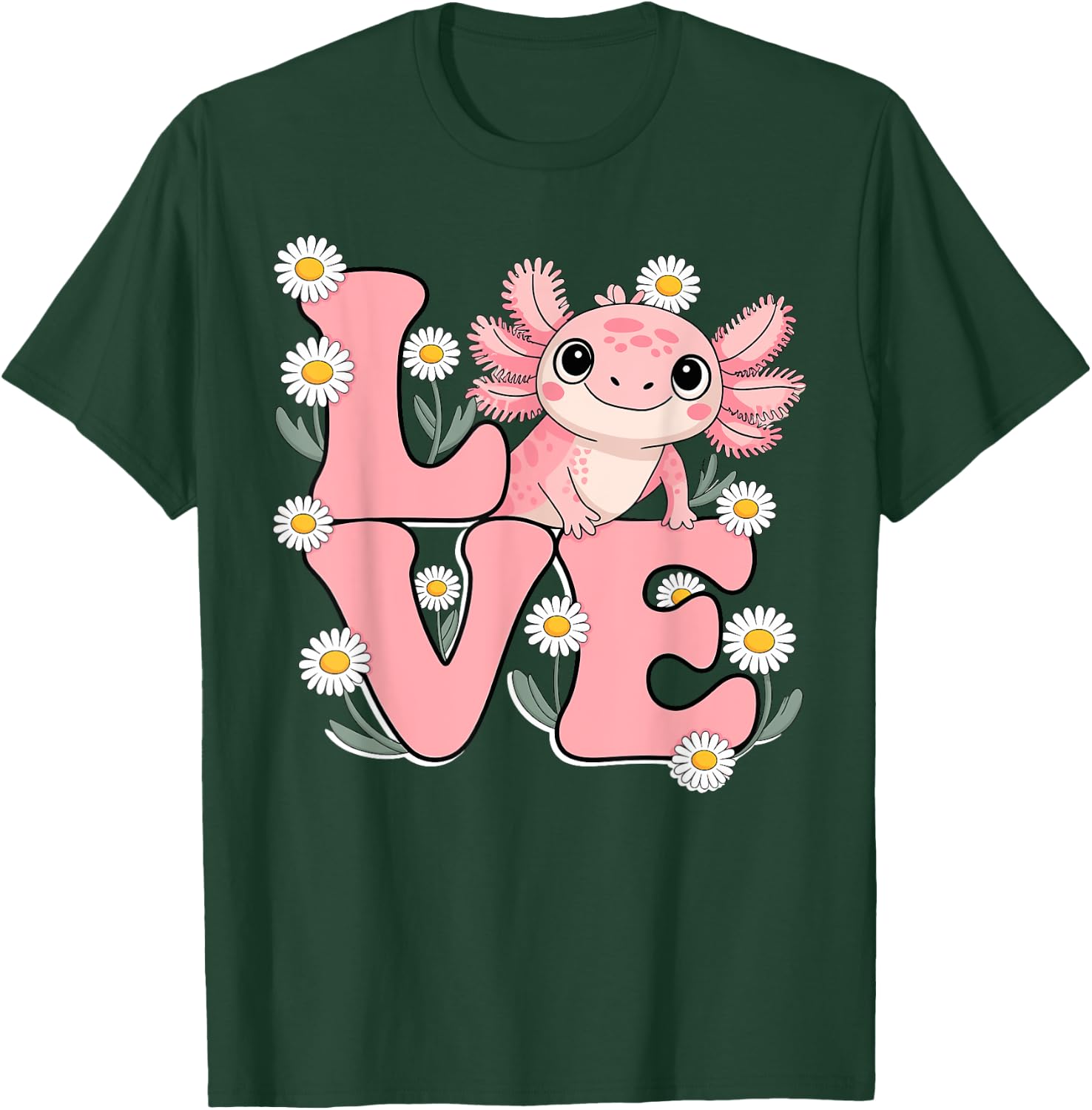 Axolotl shirt Love Cute Kawaii Boys Women Girls Kids T-Shirt - T-Shirt | Forest