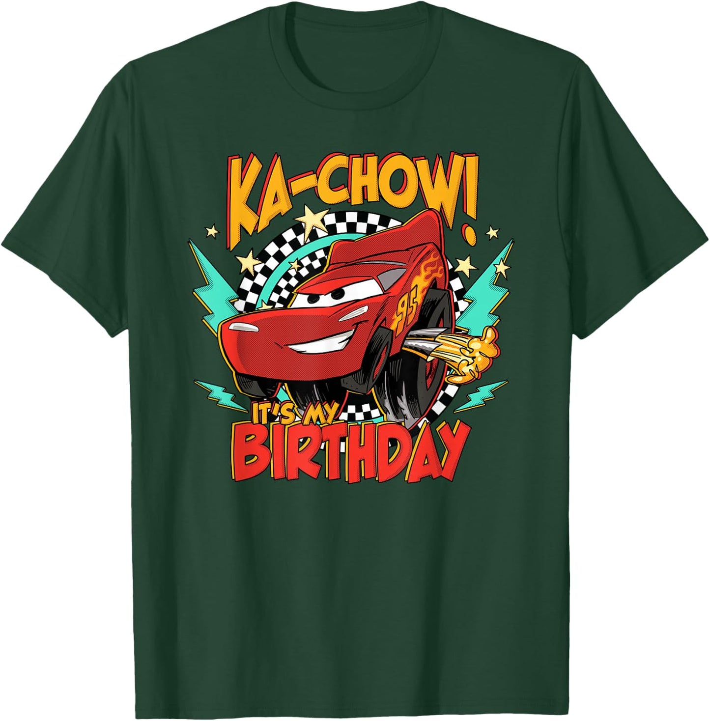 Disney Pixar Cars Birthday KaChow It's My Birthday Lightning T-Shirt - T-Shirt | Forest