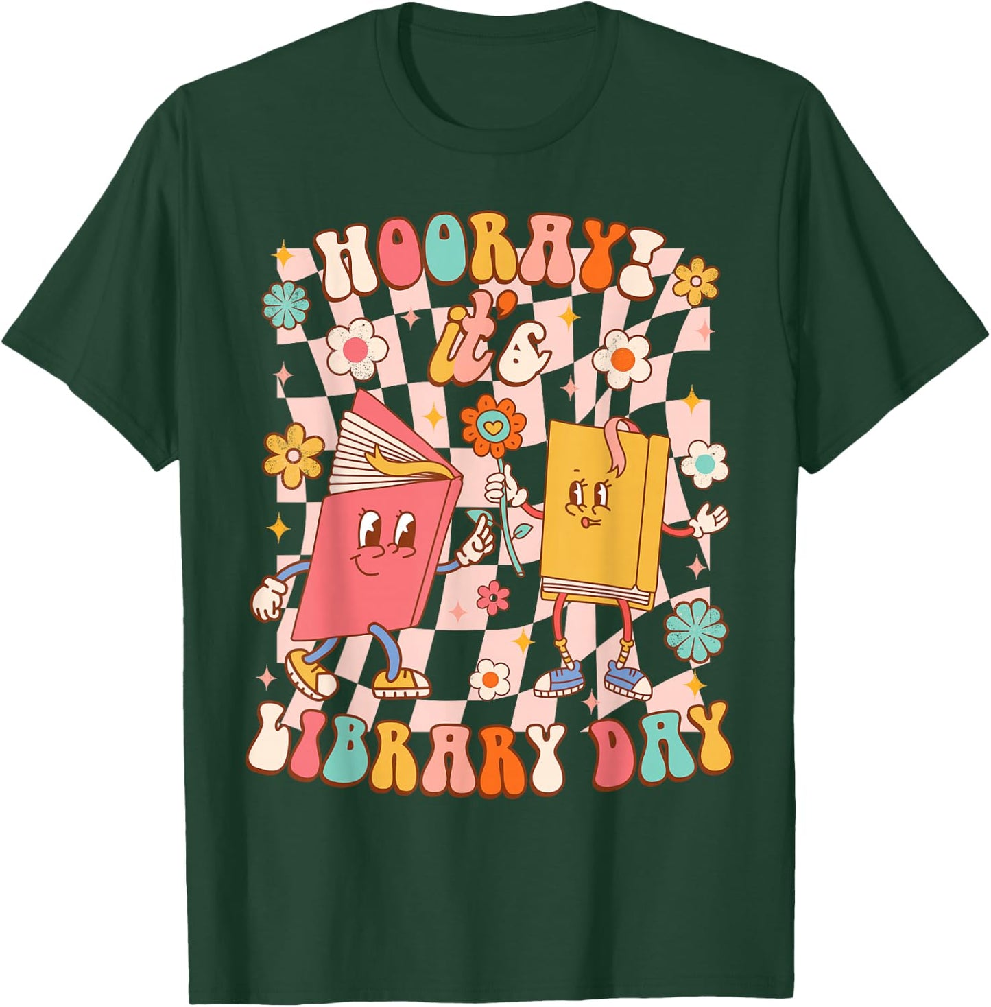 Reading Book Lover School Librarian Hooray It's Library Day T-Shirt - T-Shirt | Forest