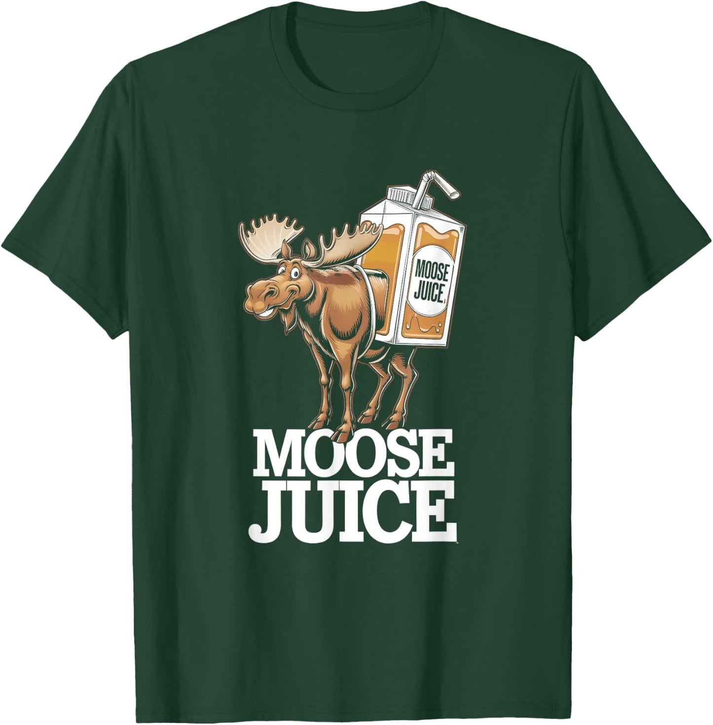Funny Cartoon Moose Juice T-Shirt - T-Shirt | Forest