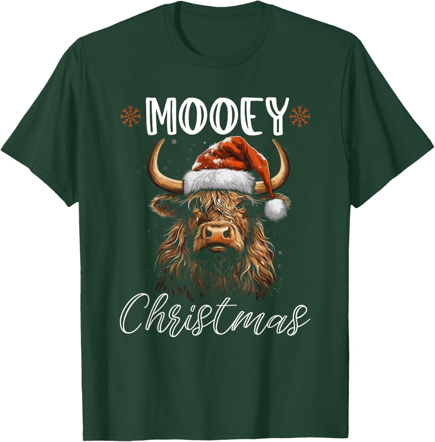 Christmas Highland Cow, Mooey Christmas Western Girl Country T-Shirt - T-Shirt | Forest