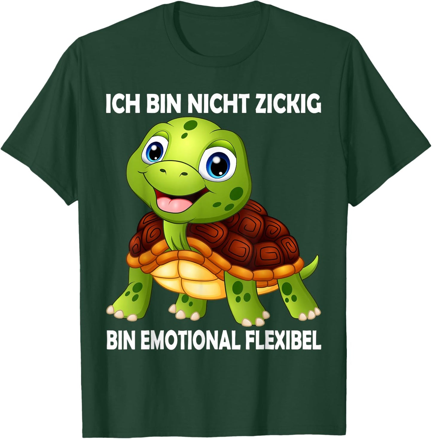 with German Text "Ich Bin Nicht Zickig Schildkröt", Funny Turtles, black T-Shirt - T-Shirt | Forest