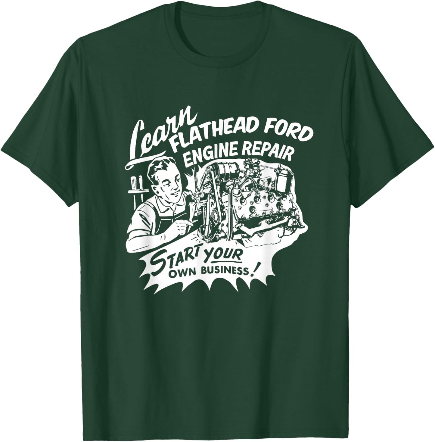 The Dirty Gringo Vintage V8 Flathead Engine Repair Car and Truck Retro Design T-Shirt - T-Shirt | Forest