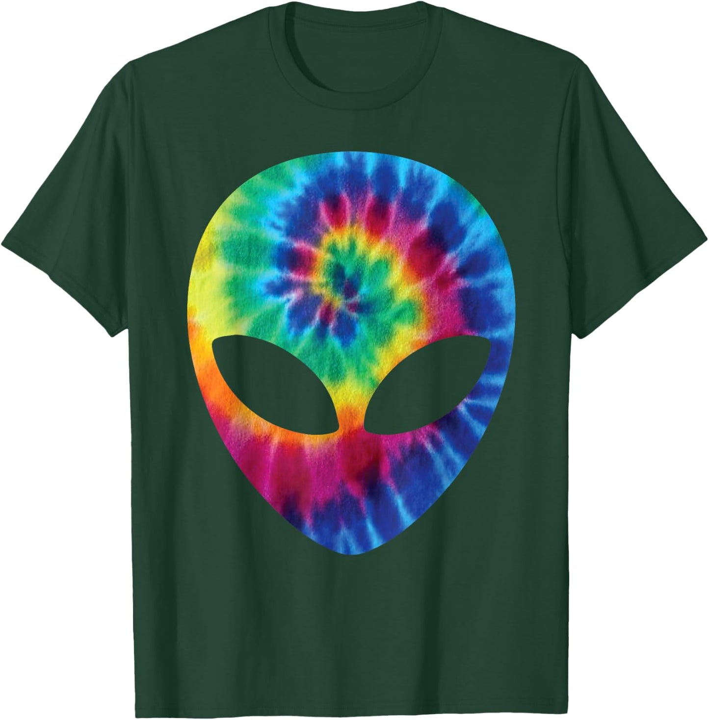 Alien Tie Dye Head Face T-Shirt - T-Shirt | Forest