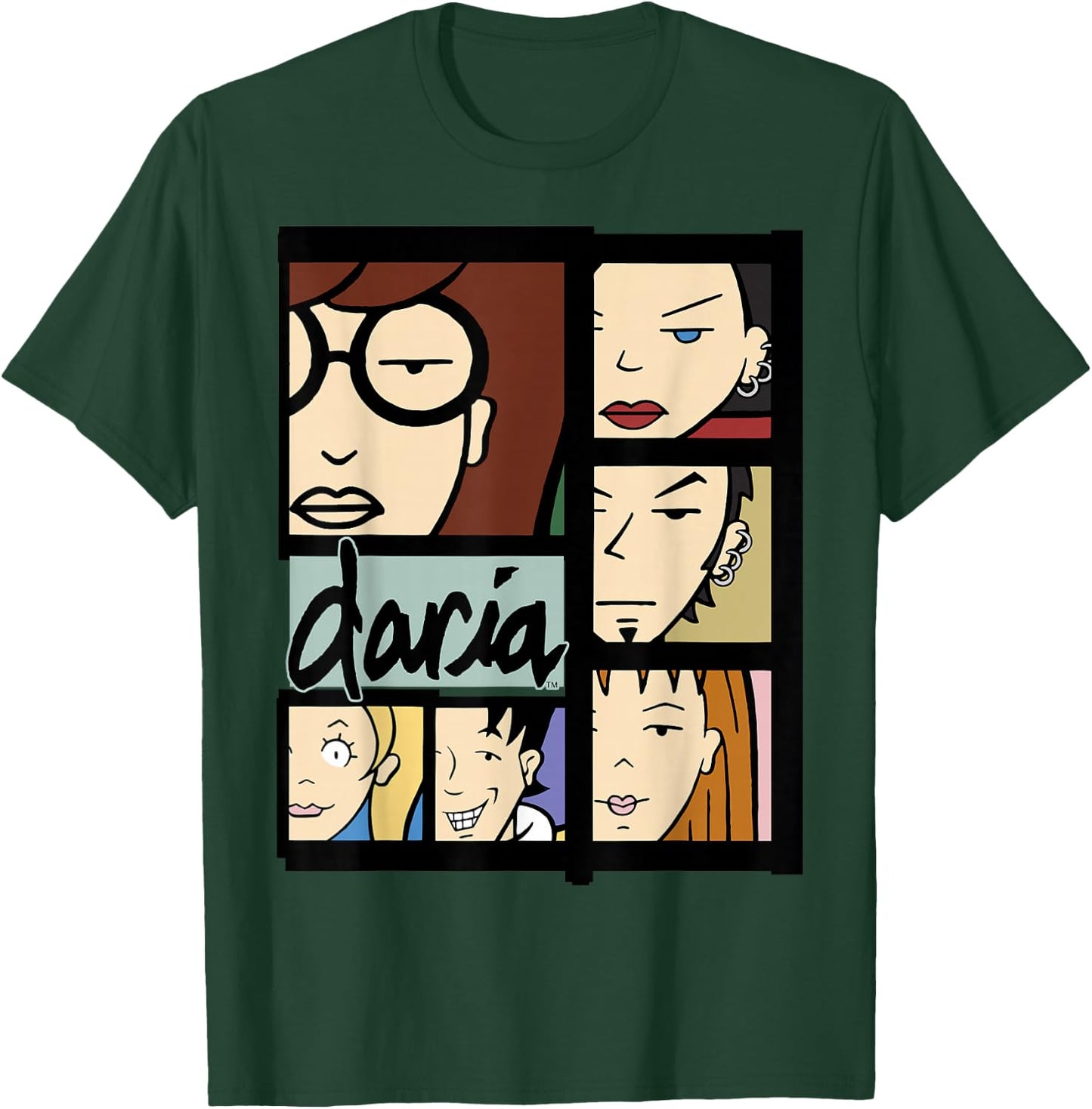Daria Character Panels Logo Small T-Shirt - T-Shirt | Forest