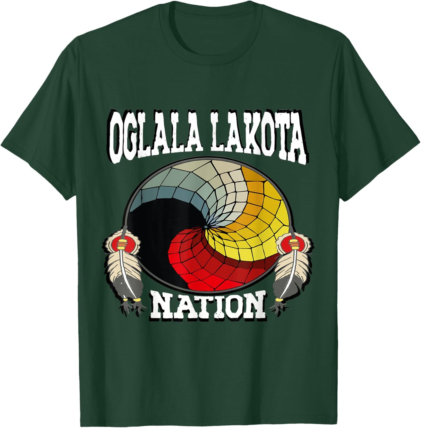 Native American Nation Medicine Wheel Oglala Lakota , Black, S T-Shirt - T-Shirt | Forest