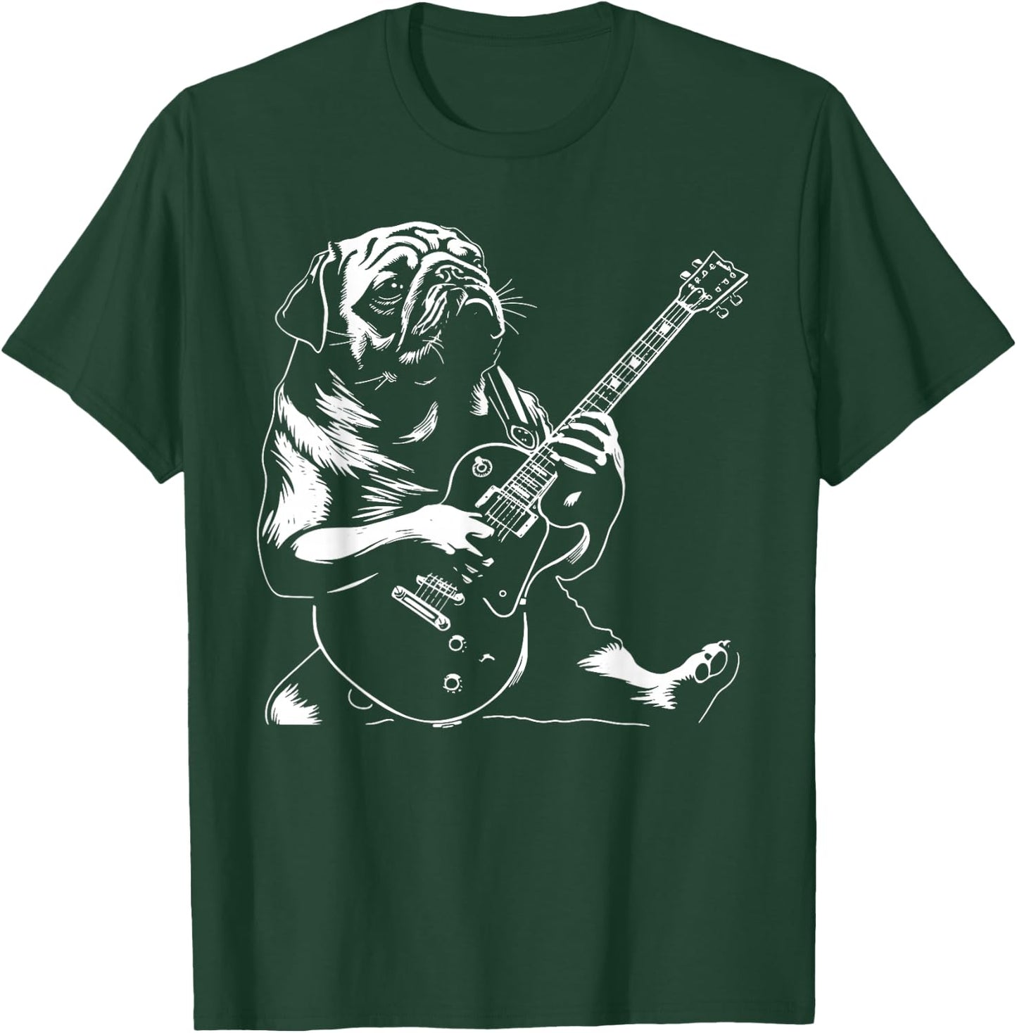 Dog Guitarist Guitar - Pug Dad Mom Women T-Shirt - T-Shirt | Forest