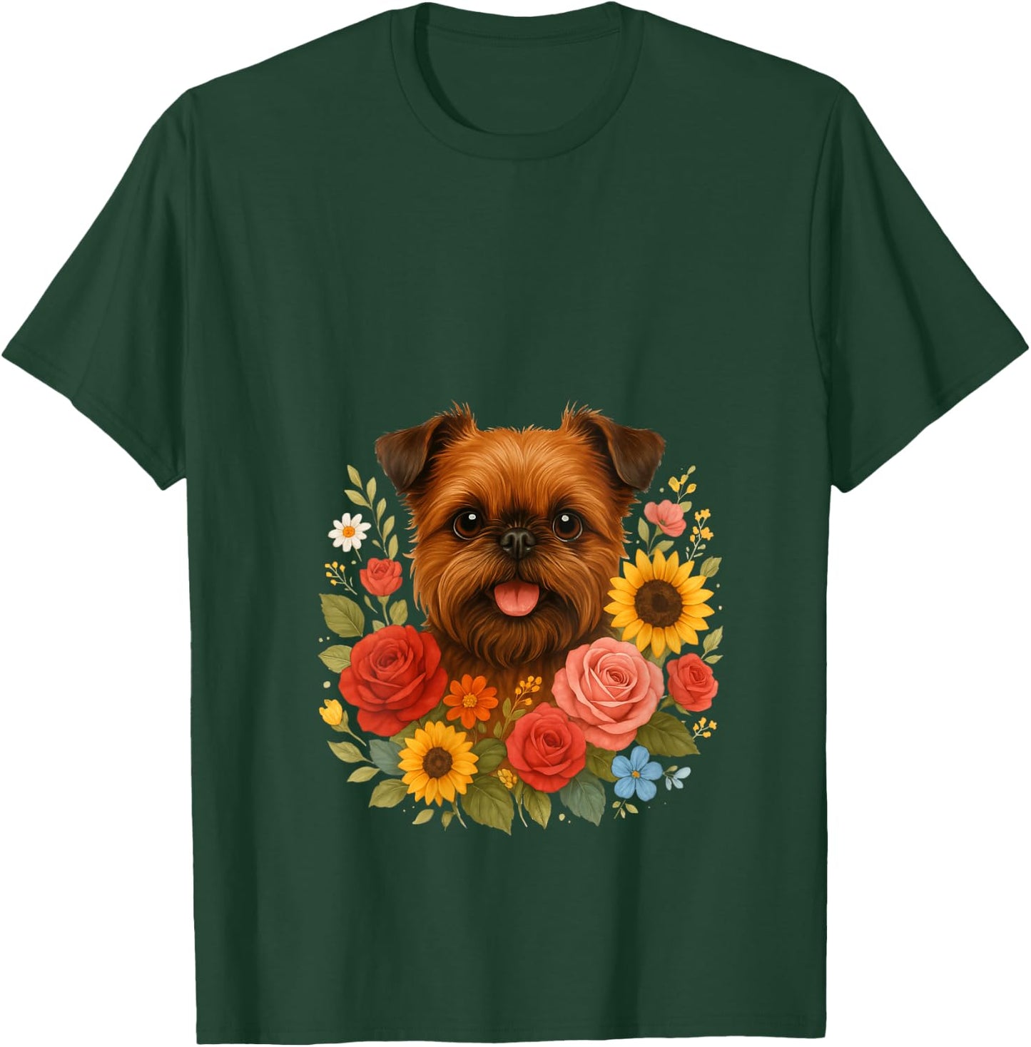 Brussels Griffon V-Neck T-Shirt - T-Shirt | Forest