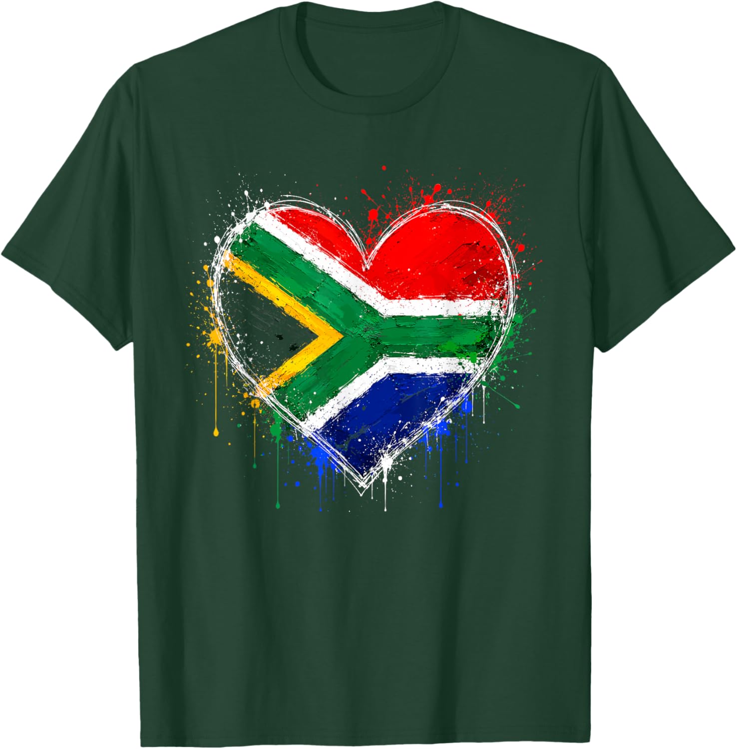 Drapeau Afrique du Sud Coeur T-Shirt - T-Shirt | Forest