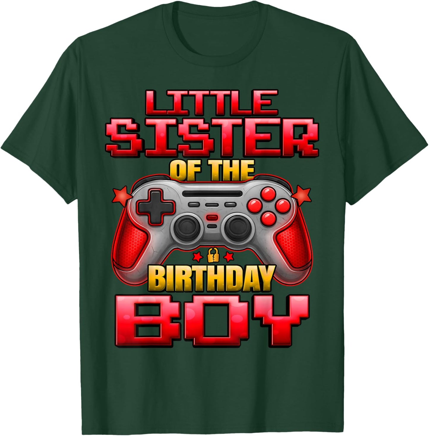 Little Sister of The Birthday Boy Matching Family Lil Sister T-Shirt - T-Shirt | Forest