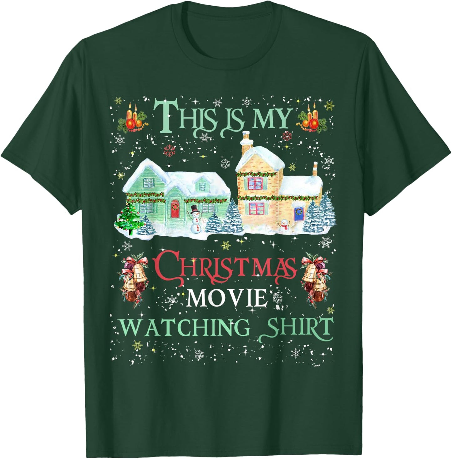 Christmas Movie Watching Shirt Family Matching Xmas T-Shirt - T-Shirt | Forest