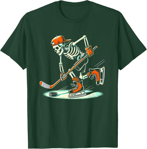 Funny Skeleton Hockey Halloween For Ice Hockey Lovers