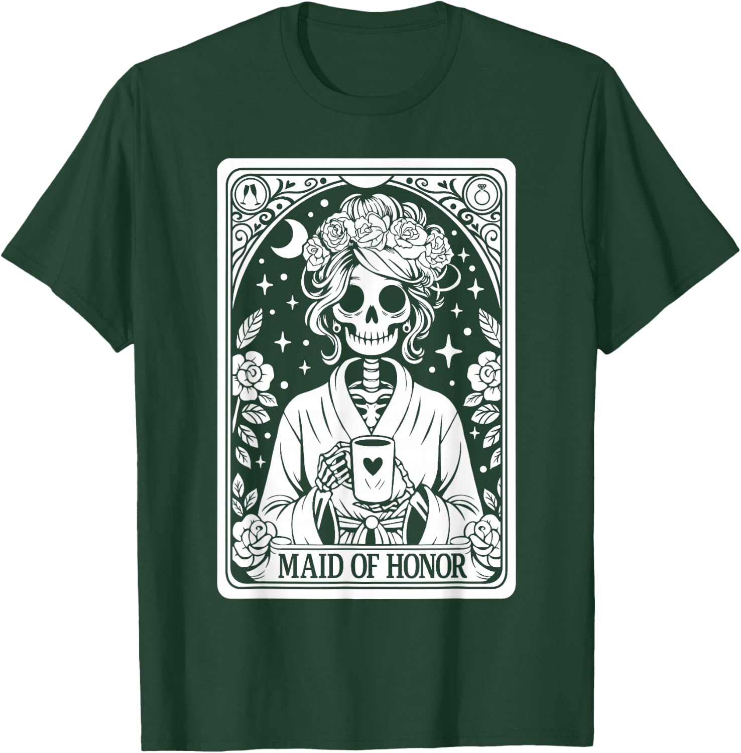 Maid of Honor Skeleton Wedding Bachelorette Gothic Matching T-Shirt - T-Shirt | Forest