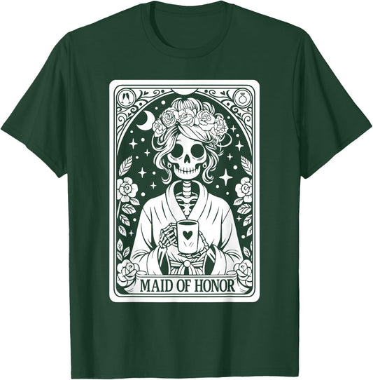 Maid of Honor Skeleton Wedding Bachelorette Gothic Matching T-Shirt - T-Shirt | Forest