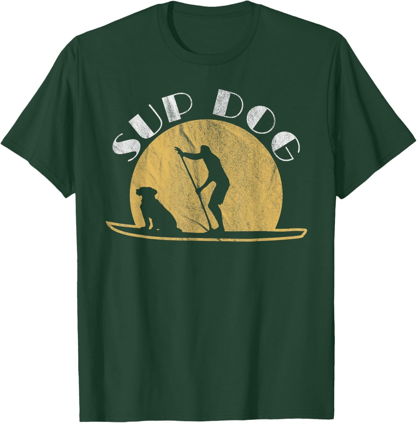 SUP Dog Funny SUPing For Surfing Dogs Women Girls Kids T-Shirt - T-Shirt | Forest