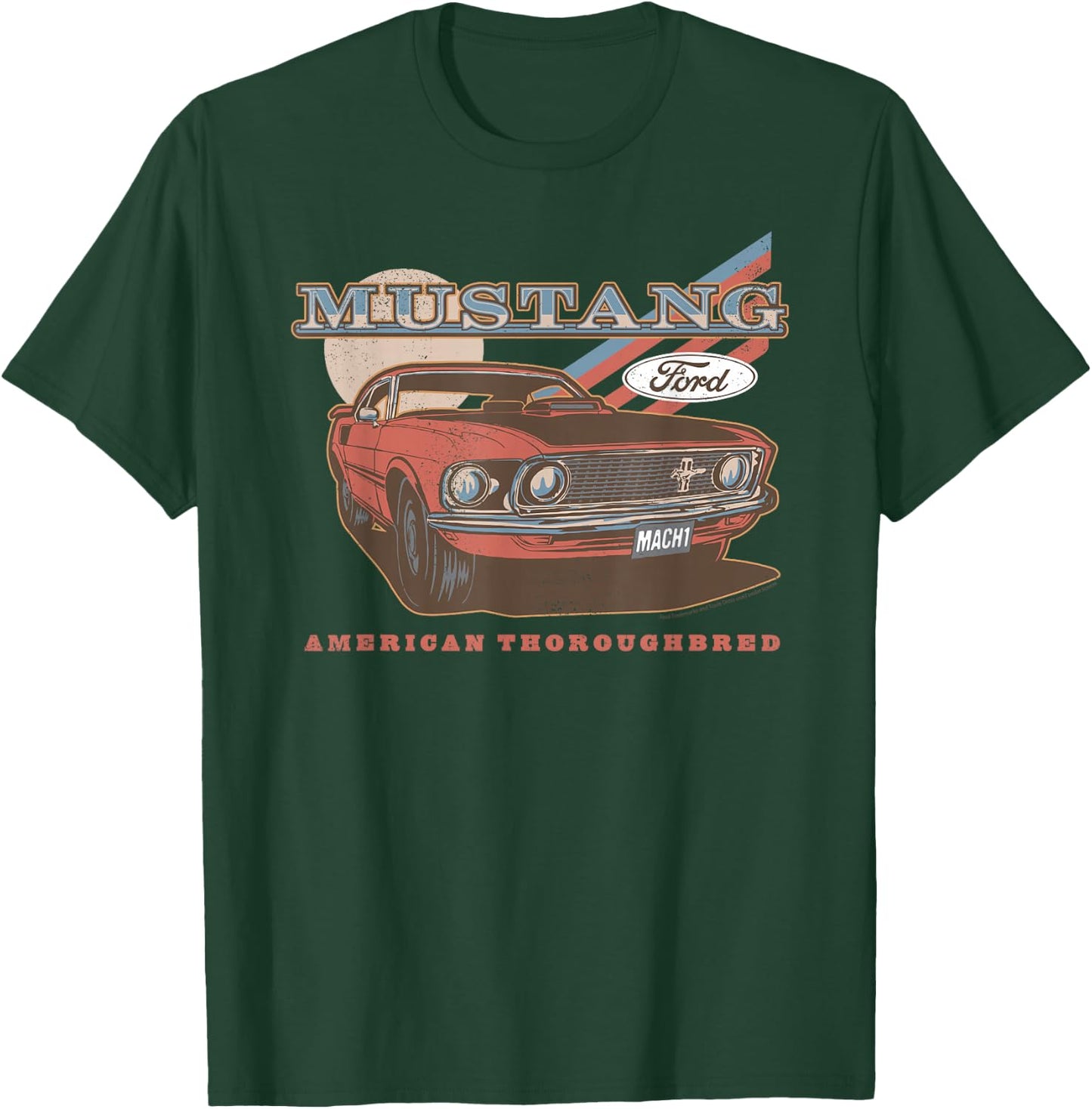 Ford Red Mustang American Thoroughbred , black T-Shirt - T-Shirt | Forest