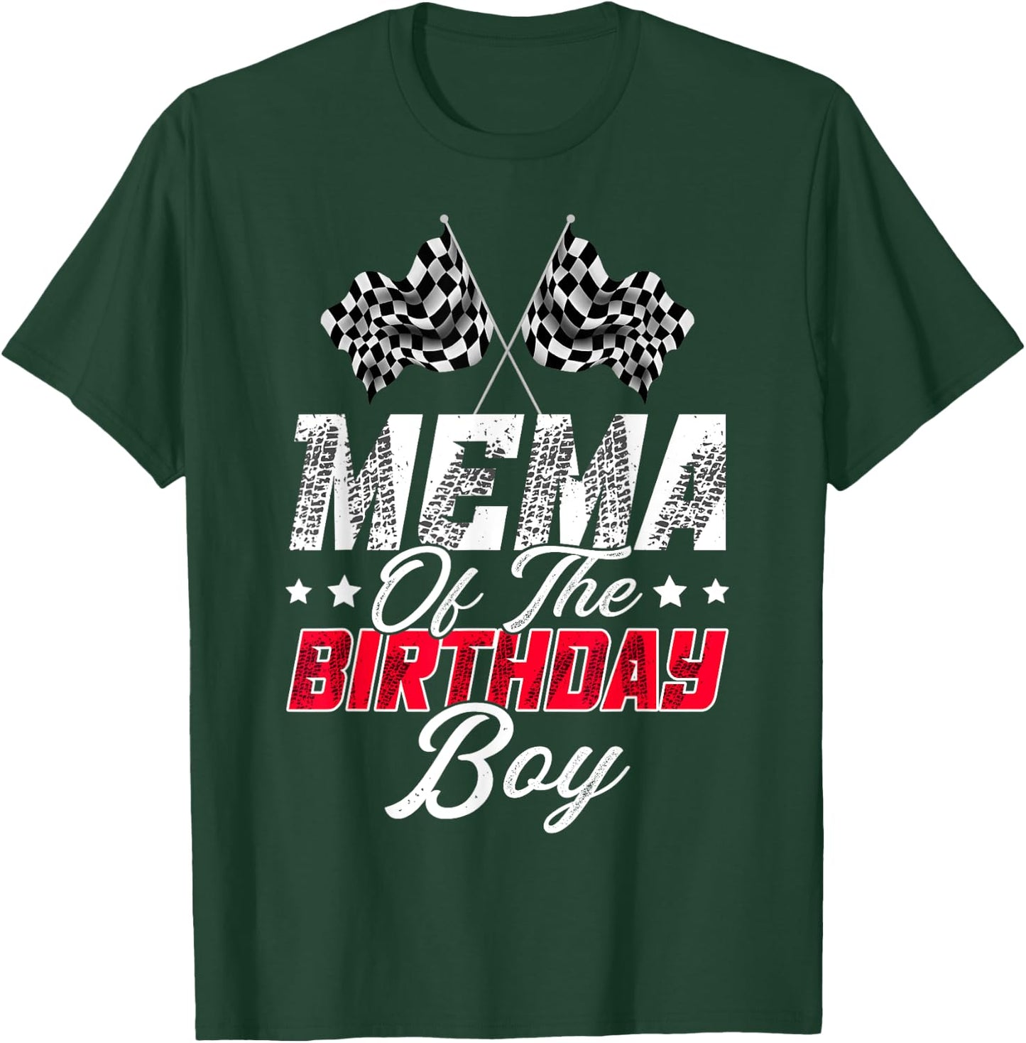 Race Car Mema Of The Birthday Boy Racing Family Pit Crew T-Shirt - T-Shirt | Forest