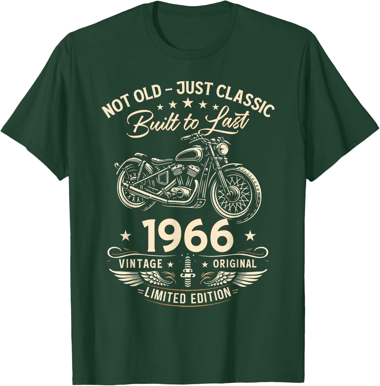 60. Geburtstag Mann Geschenk Motorrad Motorradfahrer 1966 T-Shirt - T-Shirt | Forest