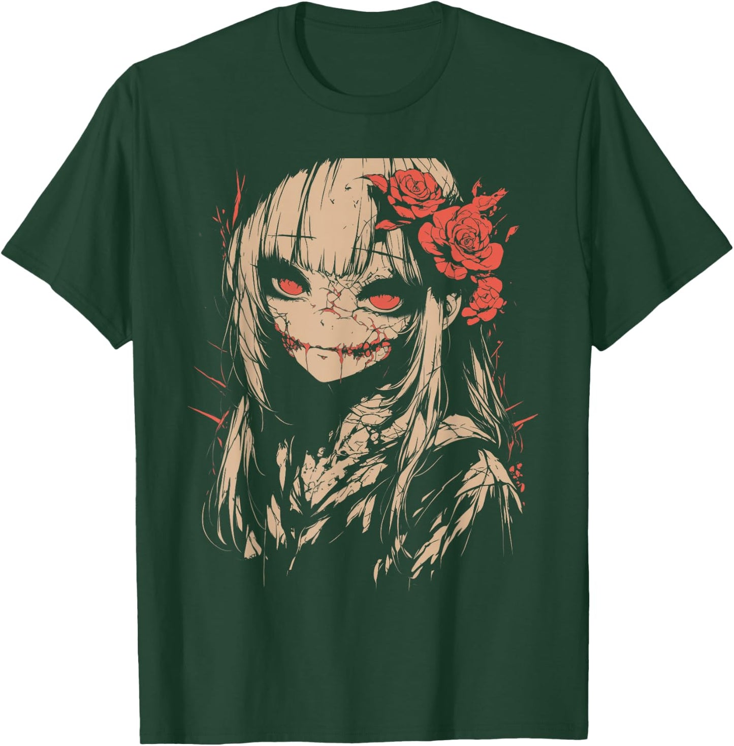 Horror Anime Manga | Japan Japanese Creepy Kawaii Goth , black T-Shirt - T-Shirt | Forest