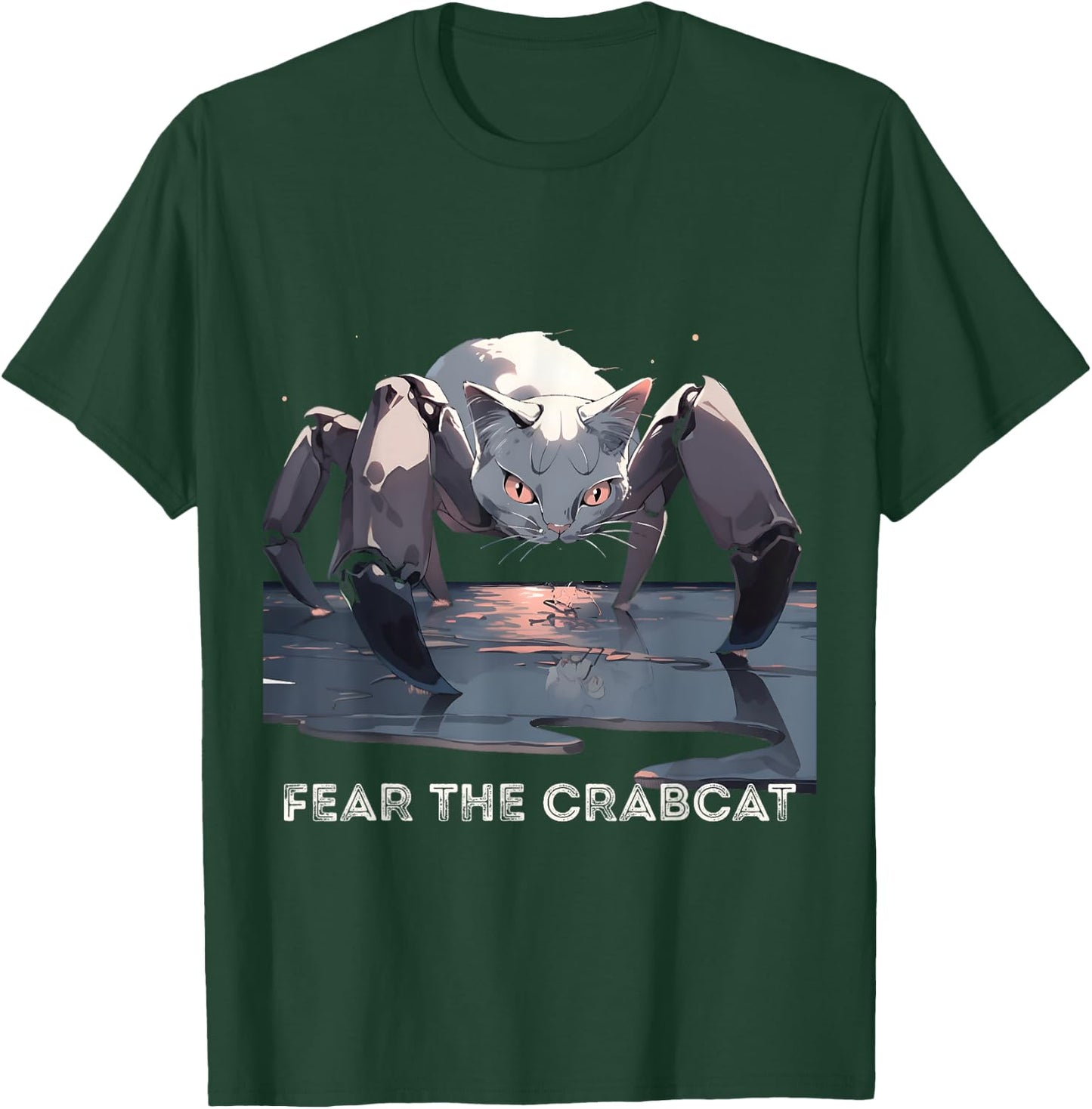 Fear the Crabcat - Funny Crab cat Cryptid Cryptozoology T-Shirt - T-Shirt | Forest