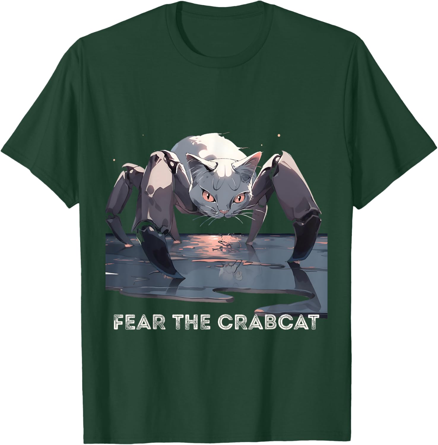 Fear the Crabcat - Funny Crab cat Cryptid Cryptozoology T-Shirt - T-Shirt | Forest