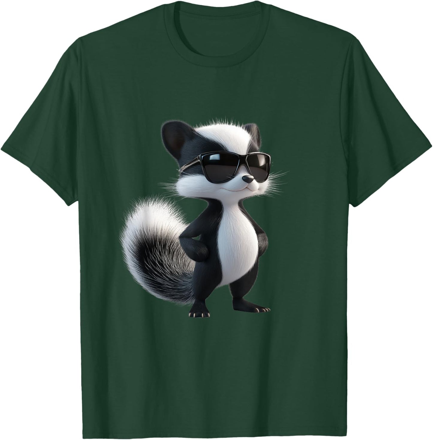 Skunk with Sunglasses - Funny Skunk , black T-Shirt - T-Shirt | Forest
