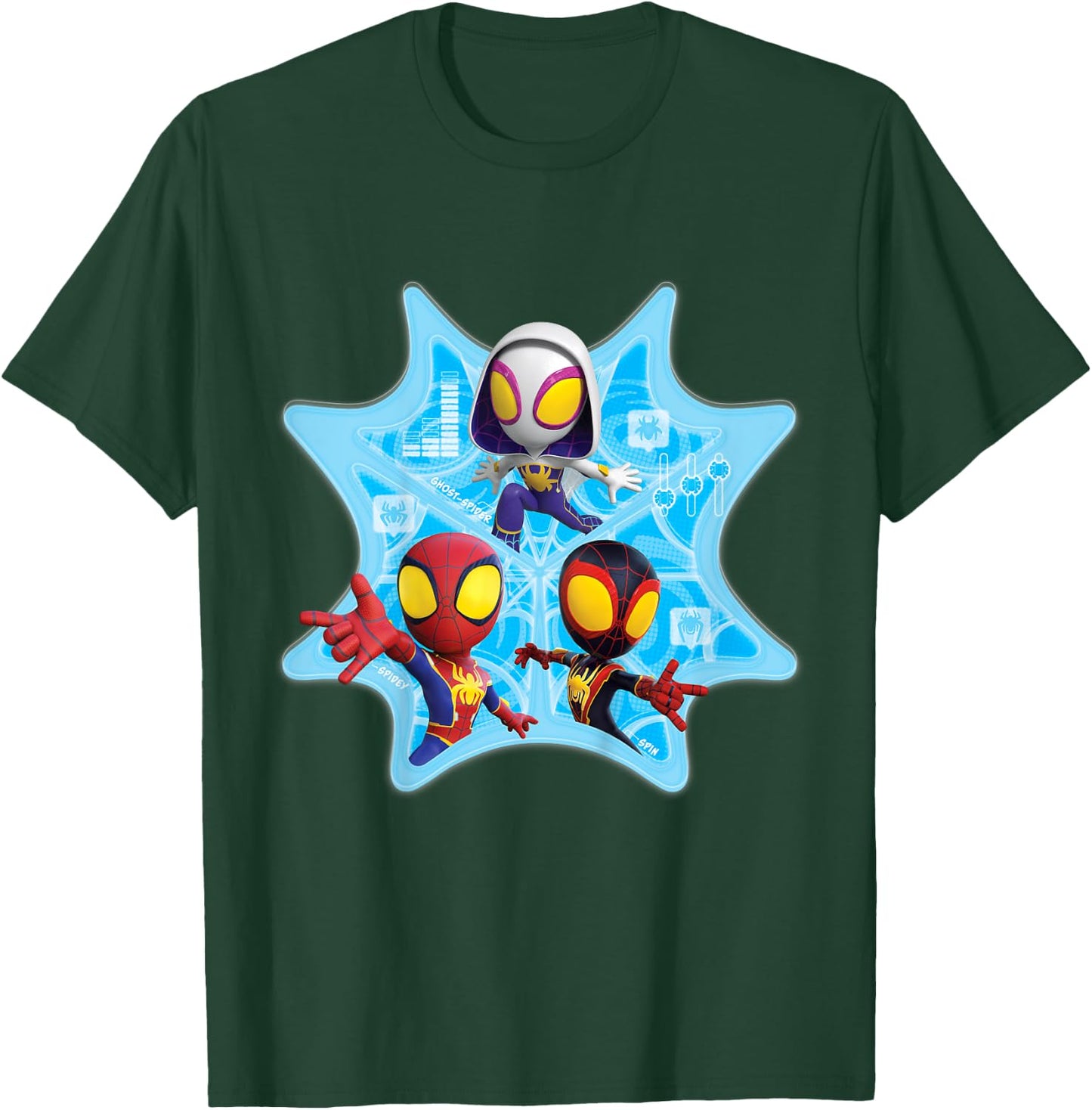 Kids Marvel Spidey and His Amazing Friends Web-Spinners Tech Web , Black, 2 T-Shirt - T-Shirt | Forest