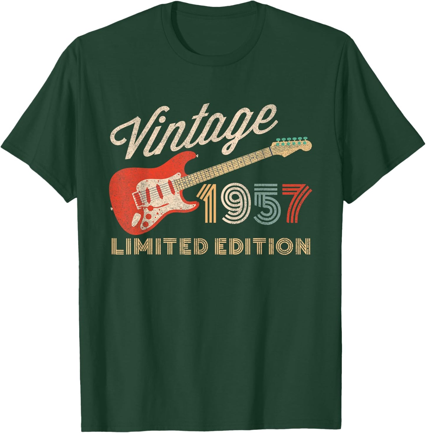 Vintage 1957 Limited Edition Gitarre Geburtsjahr Geburtstag T-Shirt - T-Shirt | Forest