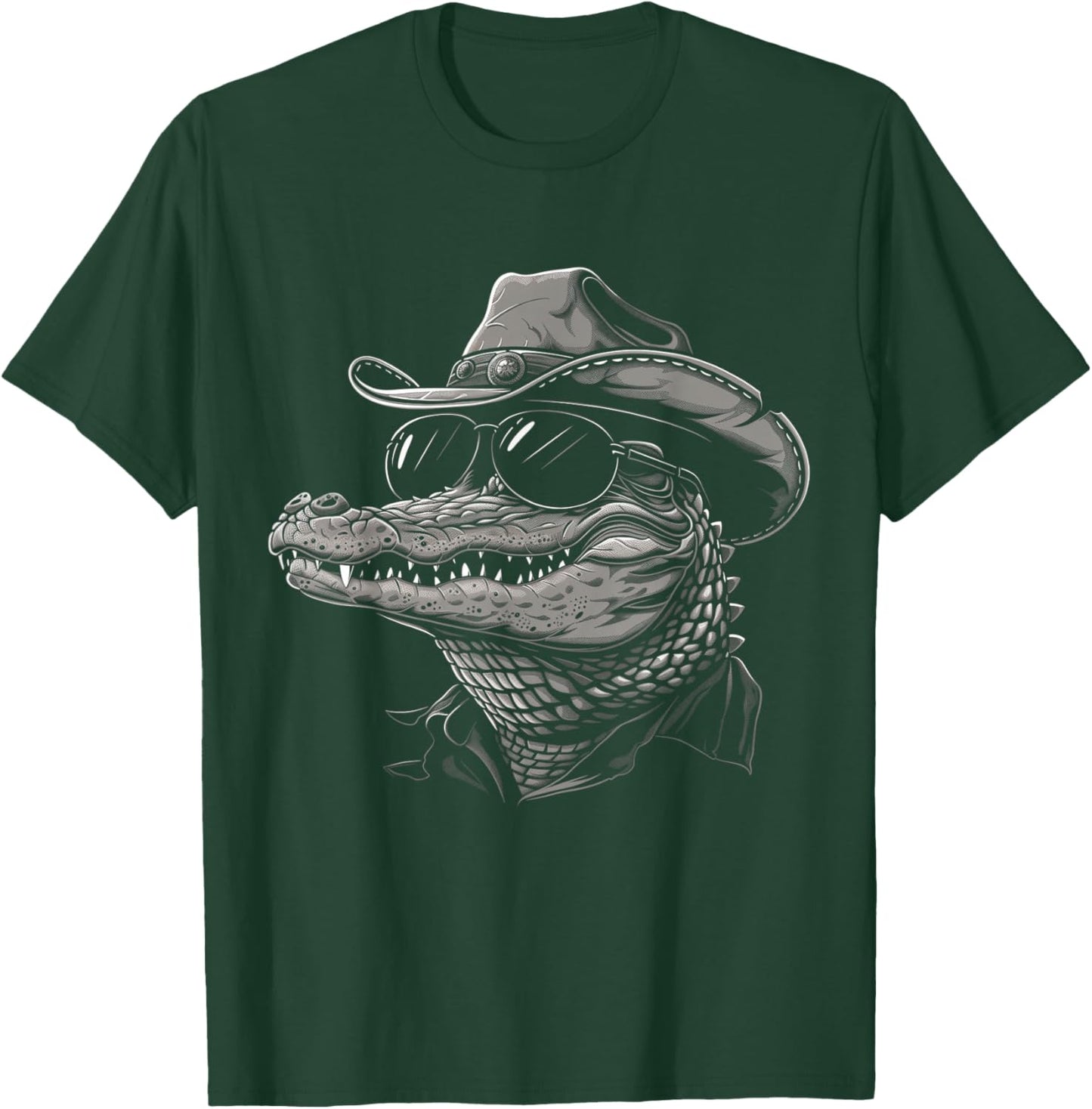 Alligator Cowboy Hat Gator Crocodile Reptile Lover Funny T-Shirt - T-Shirt | Forest