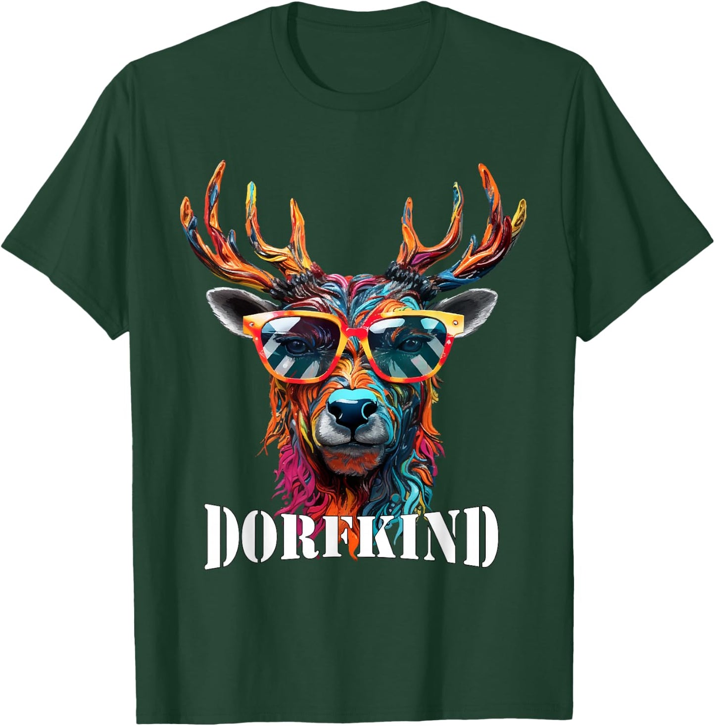 Dorfkind Deer Farmers & Farmer Gift Village Child , black T-Shirt - T-Shirt | Forest