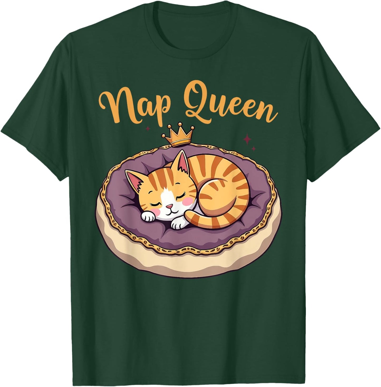 Nap Queen Adorable Cat T-Shirt - T-Shirt | Forest