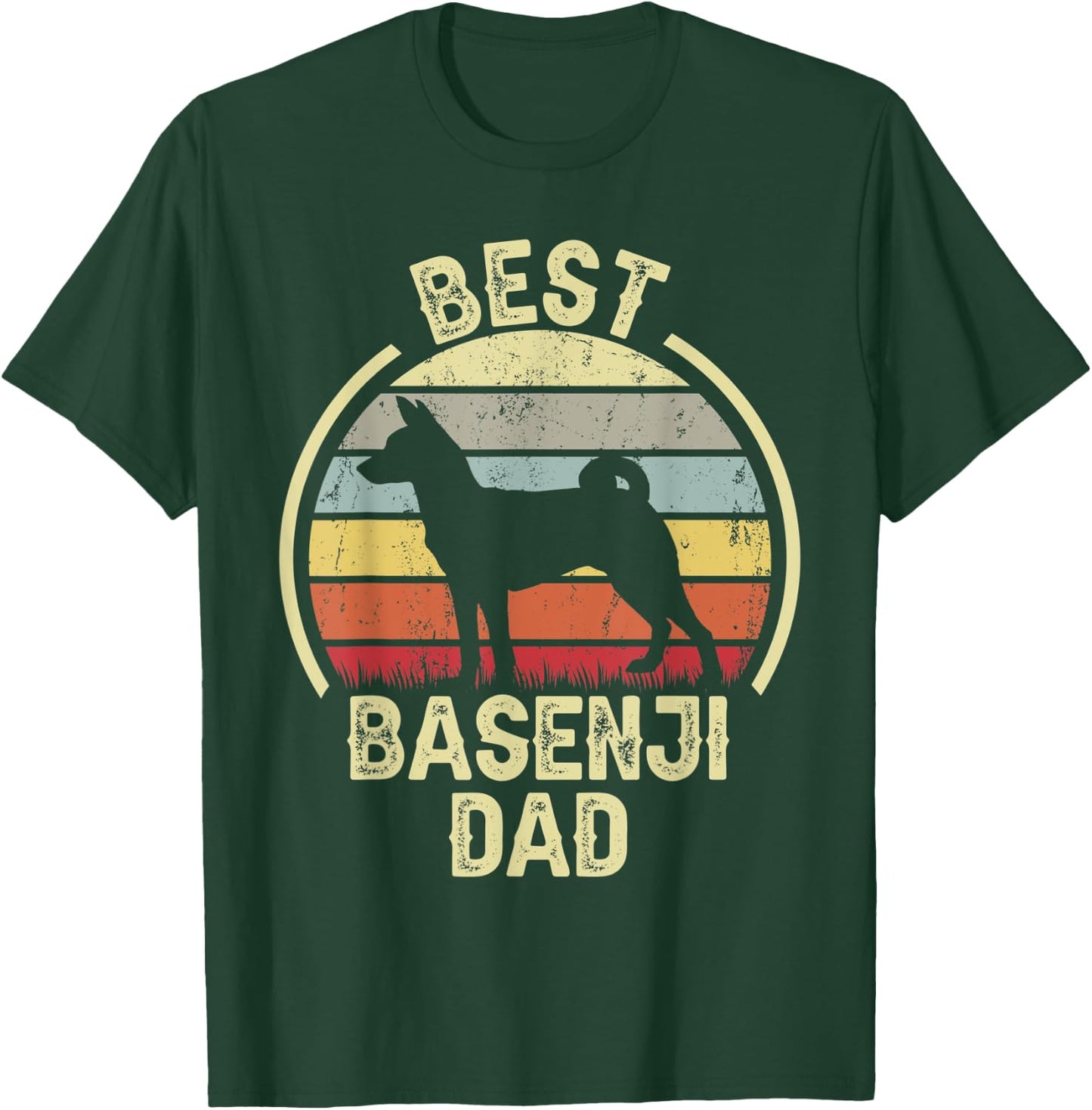 Best Dog Father Dad - Vintage Basenji T-Shirt - T-Shirt | Forest