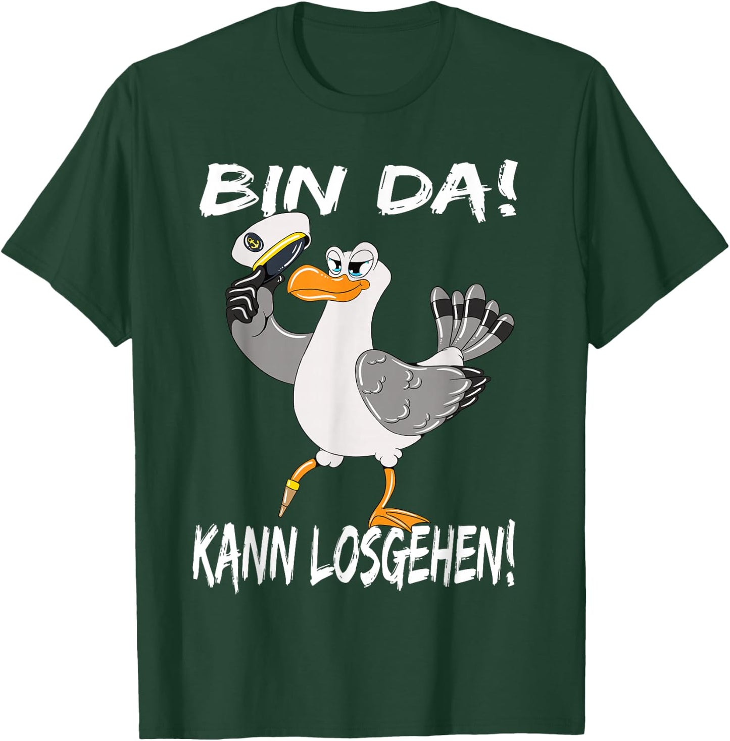 Captain Seagull Baltic Sea North Sea Holiday Bin Da Kann Losgehen , black, s T-Shirt - T-Shirt | Forest