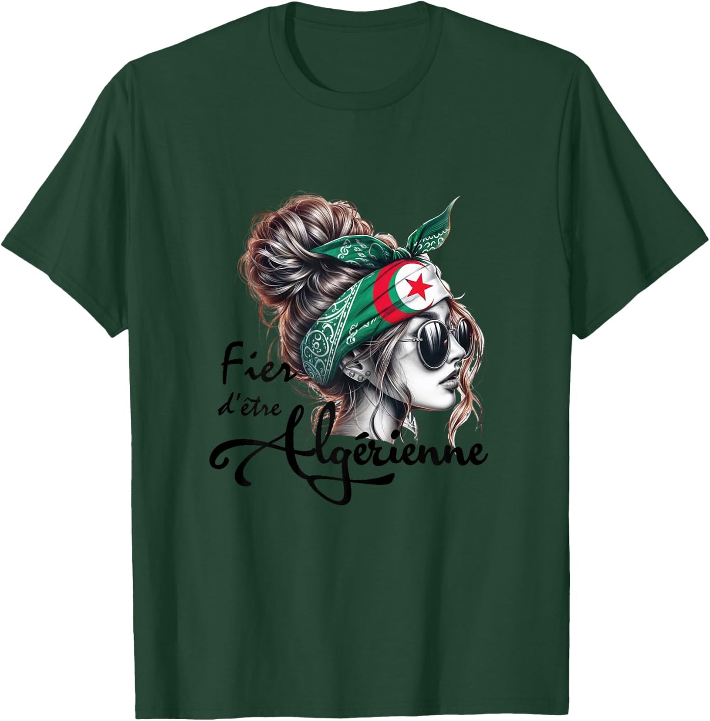 Proud to be Algerian Woman Girl Gift Algerian Flag , white, Female X-Small T-Shirt - T-Shirt | Forest
