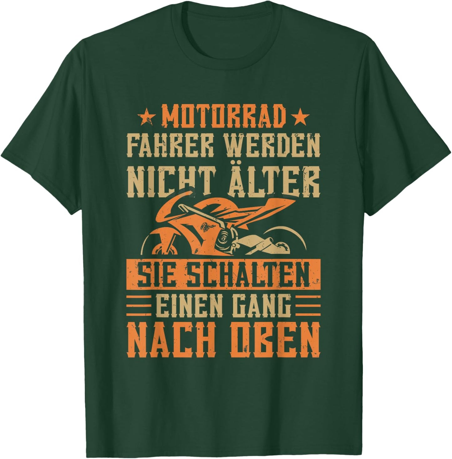 Motorrad Biker Motorradfahrer Schalten Einen Gang Hoch T-Shirt - T-Shirt | Forest