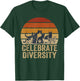 Retro Vintage Cat Celebrate Diversity Owners for Lovers T-Shirt - T-Shirt | Forest