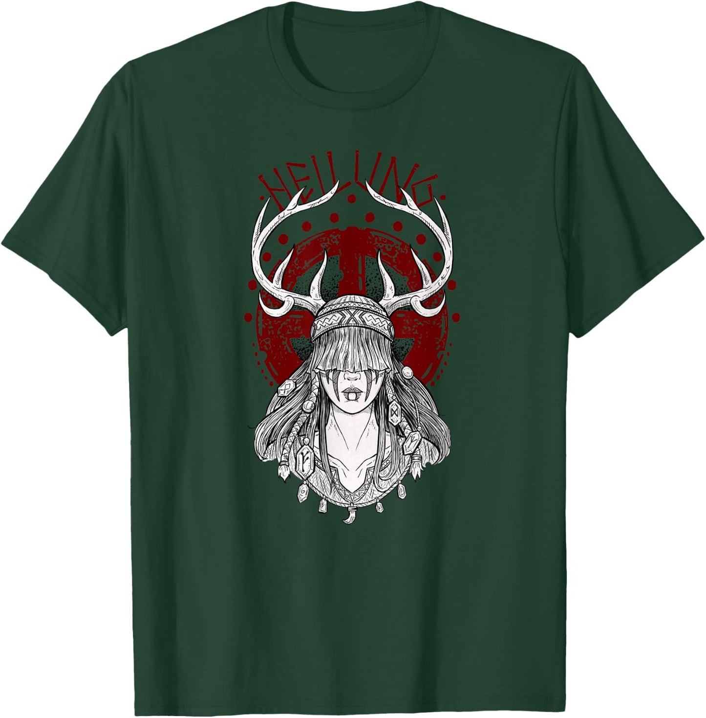 Nordic Shirt Shaman Girl Heilung , Black, S T-Shirt - T-Shirt | Forest