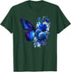 Butterfly Flowers Floral Vintage Butterflies Mom Blue Roses T-Shirt - T-Shirt | Forest