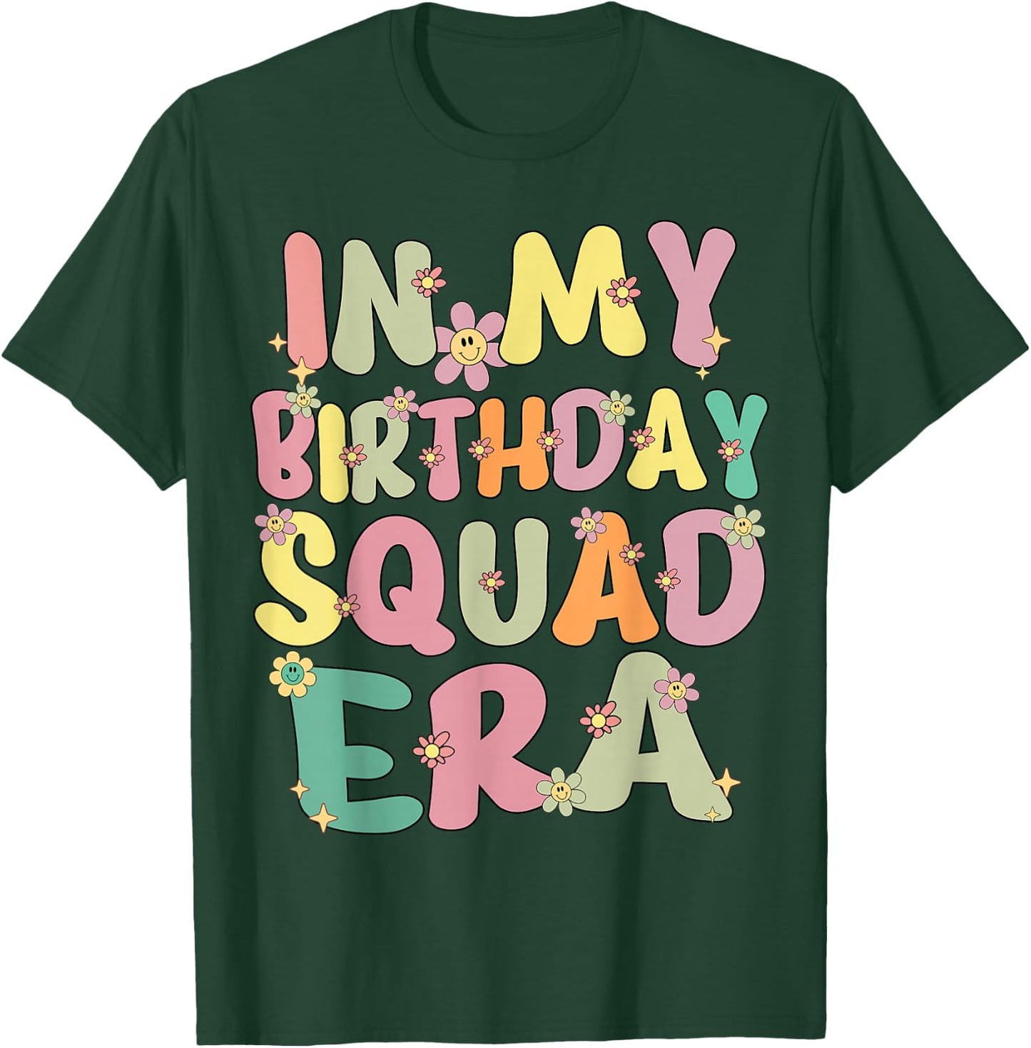 In My Birthday Squad Era Retro Groovy Birthday Squad Party T-Shirt - T-Shirt | Forest