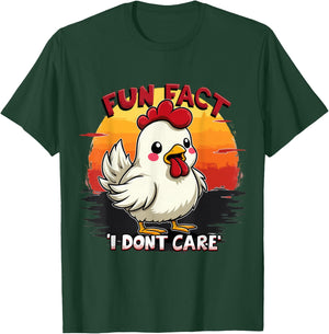 Funny Chicken Fun Fact I Dont Care Meme Humor T-Shirt - T-Shirt | Forest