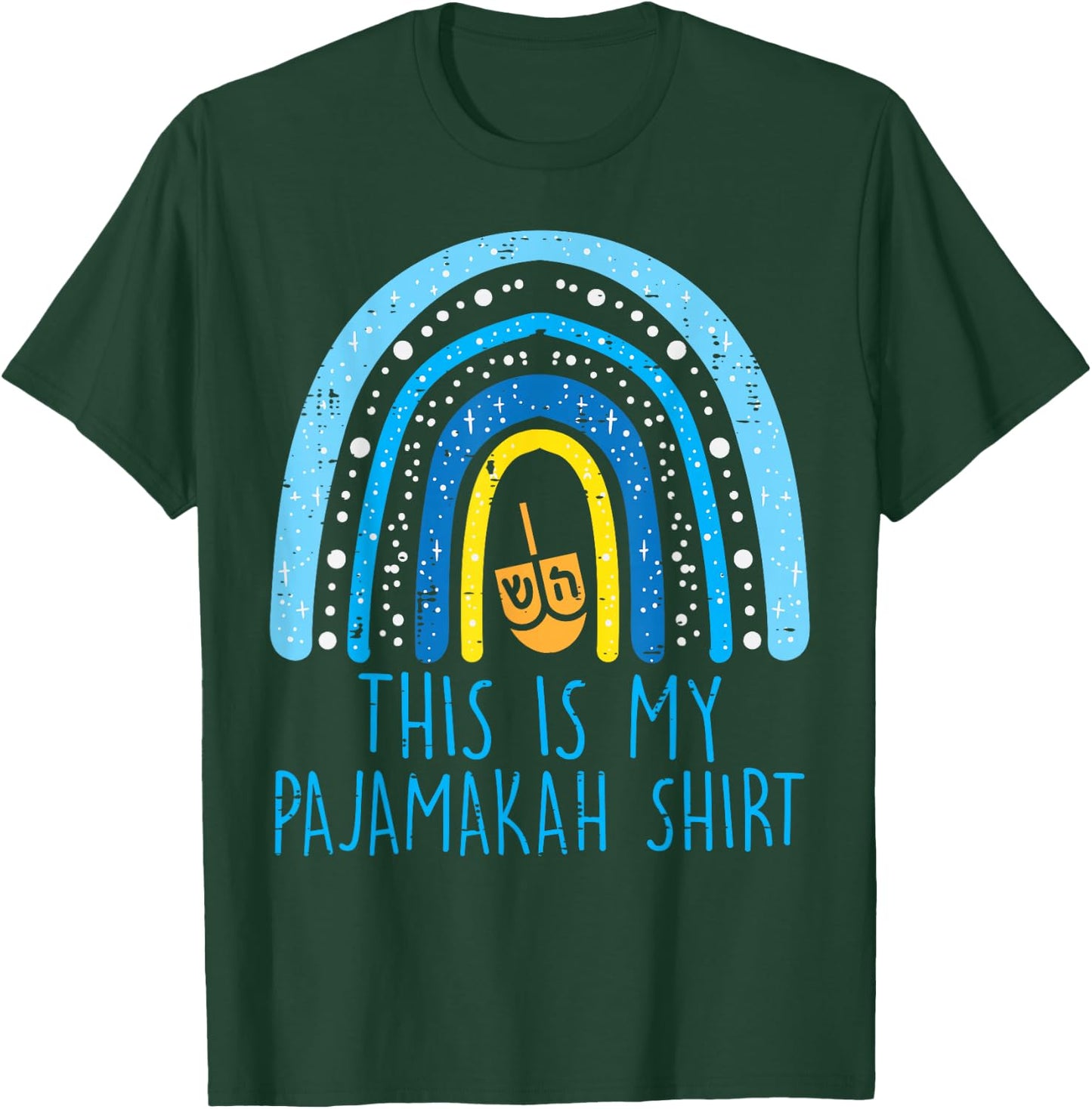 This Is My Pajamakah Shirt Rainbow Hanukkah PJs Women Children T-Shirt - T-Shirt | Forest