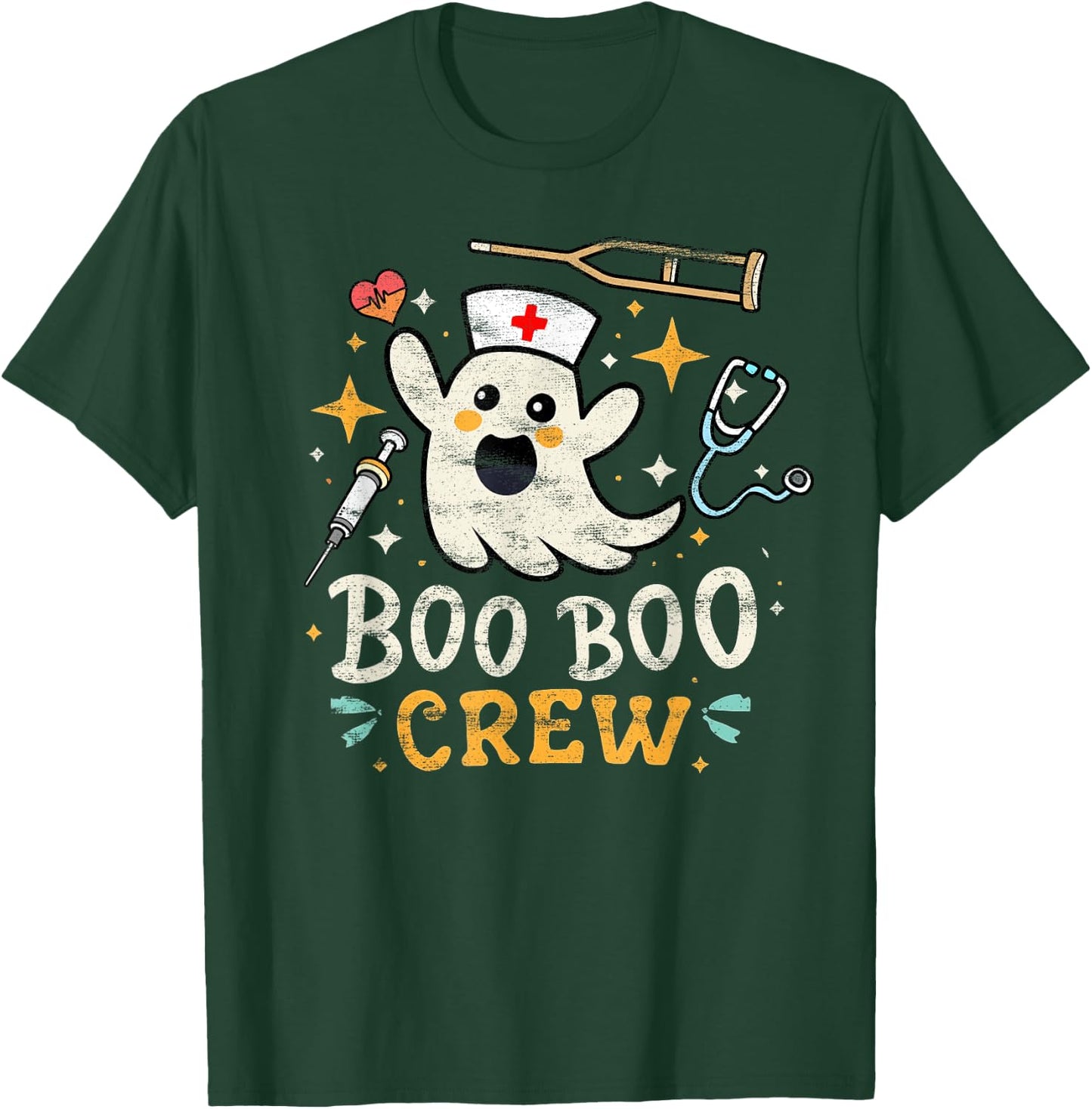Boo Boo Crew - Halloween Nurse Costume Ghost Medic Doctor T-Shirt - T-Shirt | Forest