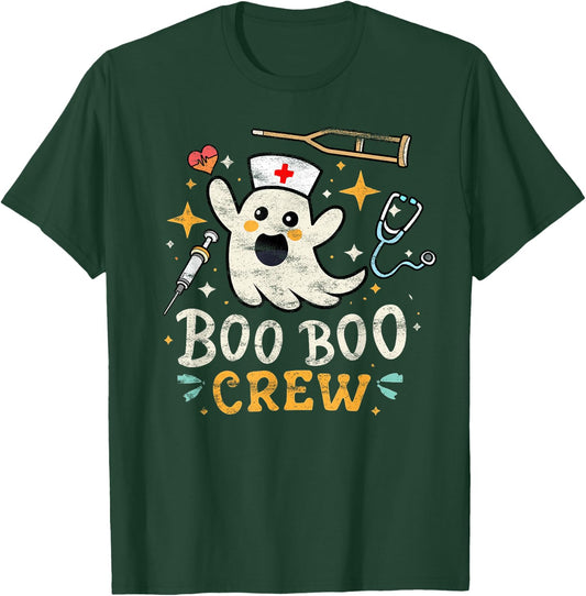 Boo Boo Crew - Halloween Nurse Costume Ghost Medic Doctor T-Shirt - T-Shirt | Forest