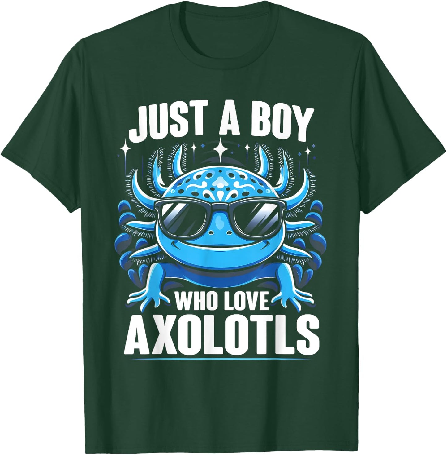 Just A Boy Who Loves Axolotls Kids Boys Cute Axolotl T-Shirt - T-Shirt | Forest