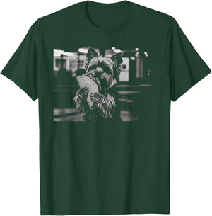 Yorkie Eating Taco Lover Graphic Funny Retro Dog Meme T-Shirt - T-Shirt | Forest