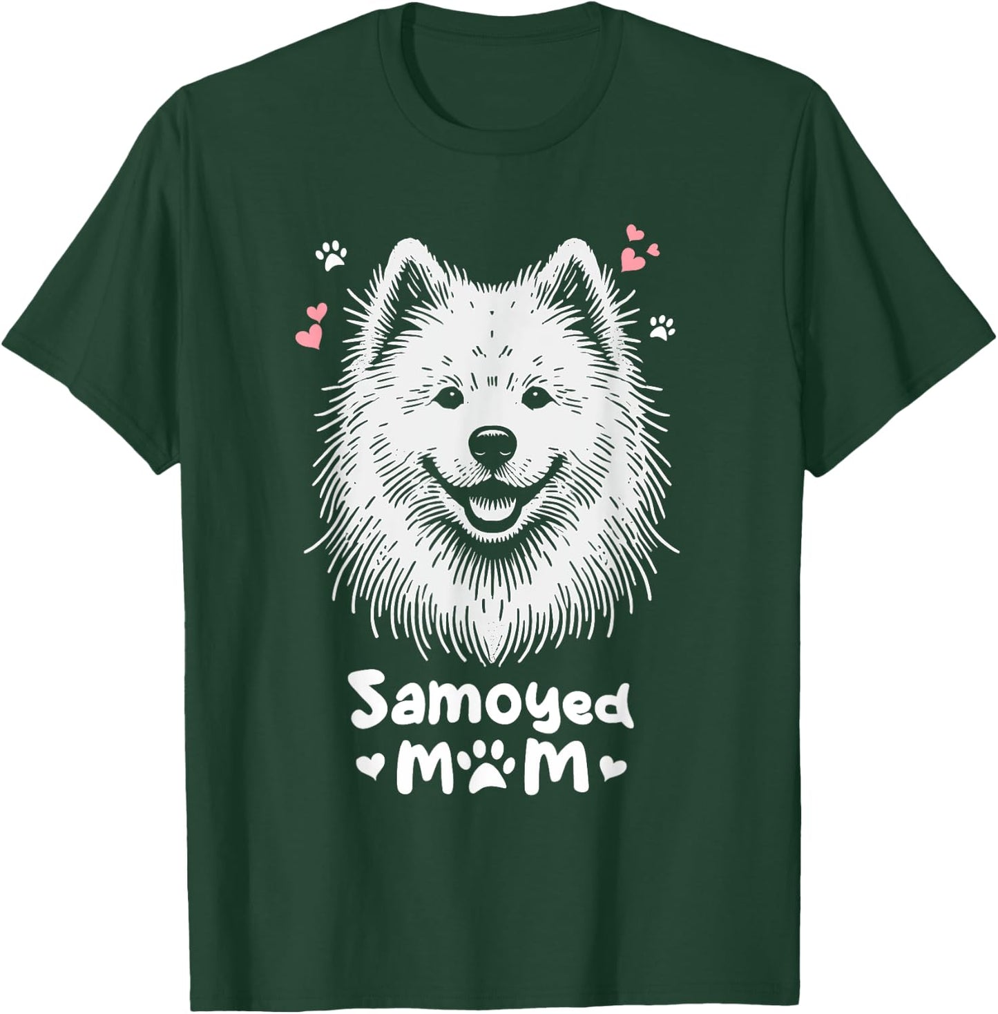 Samoyed Mom Sammies Dog , Black, S T-Shirt - T-Shirt | Forest