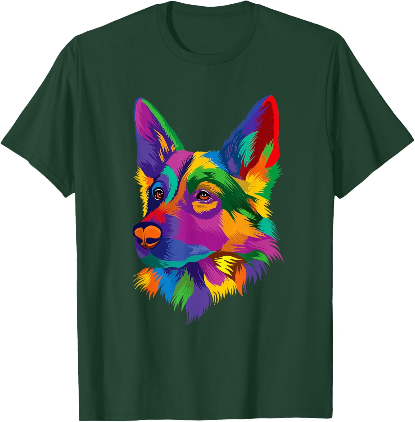 Colorful German Shepherd Pop Art - Dog Lover Pet Owner T-Shirt - T-Shirt | Forest